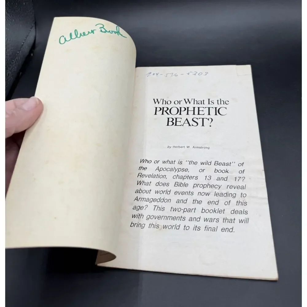 Who or What Is the Prophetic Beast? by Herbert W. Armstrong (Paperback)